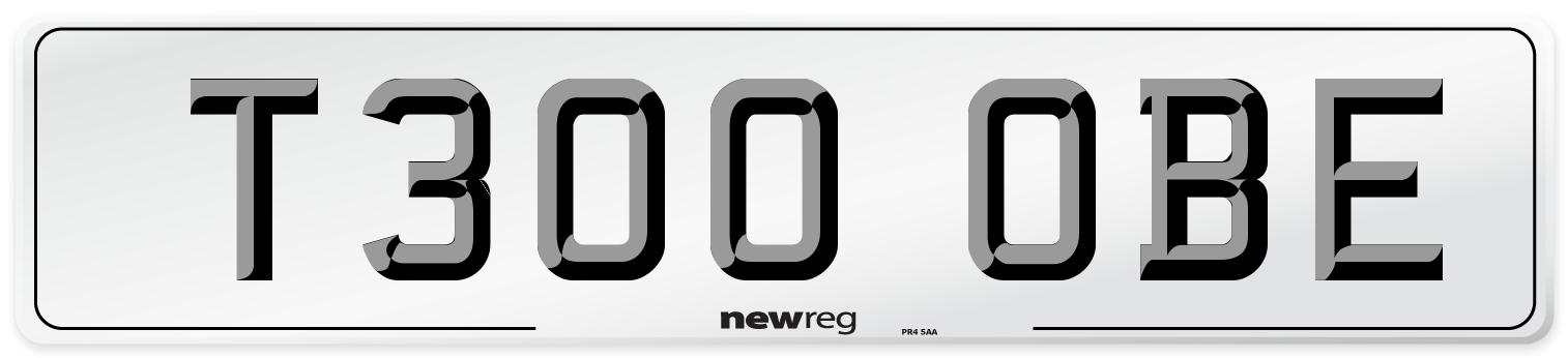 T300 OBE Number Plate from New Reg